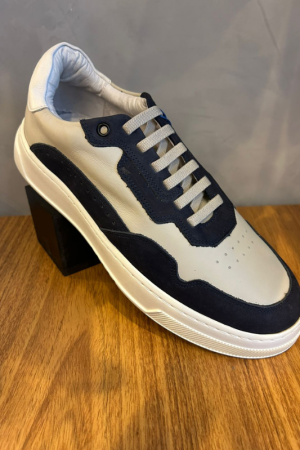 SAPATO CASUAL SOFT WAY COURO CROSBY - AZUL MARINHO E OFF