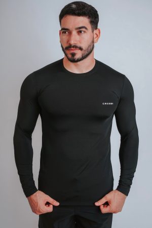T-shirt UV poliamida preto